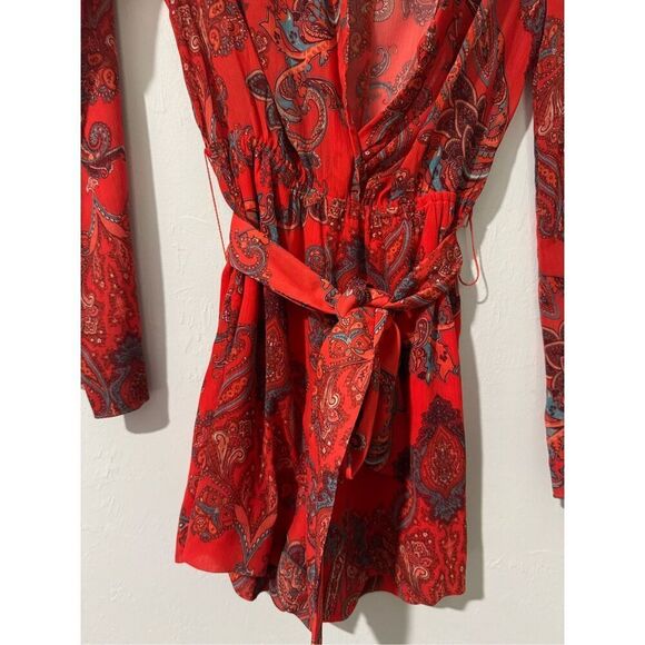 L’AGENCE Arbell paisley tic waist Romper long sleeve 0 - Picture 5 of 14